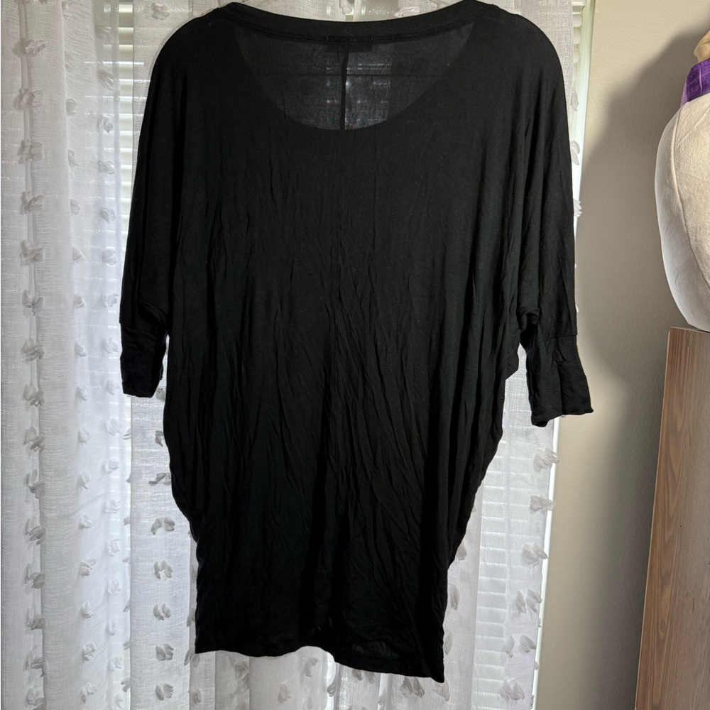 Toska Black 3/4 Sleeve Oversized Tunic